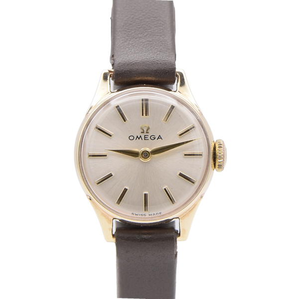 1958 Omega Petite ladies dress watch in solid 9ct Gold with Omega box - papers -buckle