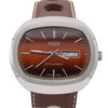 1970s Vulcain Kilimandjaro Fumé 'Lava Red' Day Date automatic watch in Stainless Steel - Unused