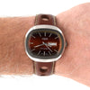 1970s Vulcain Kilimandjaro Fumé 'Lava Red' Day Date automatic watch in Stainless Steel - Unused