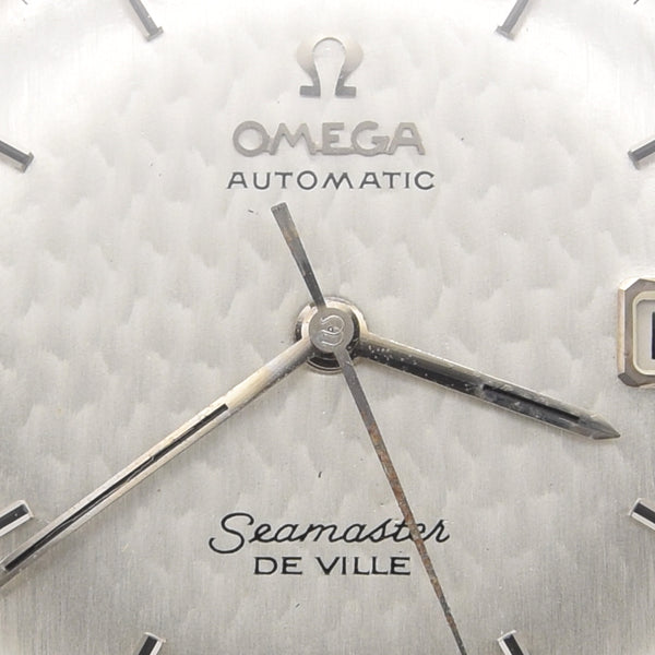 1963 Omega Seamaster Deville steel Automatic all original onyx Hammered / Fish-scale Dial date Model 166.020 Mint