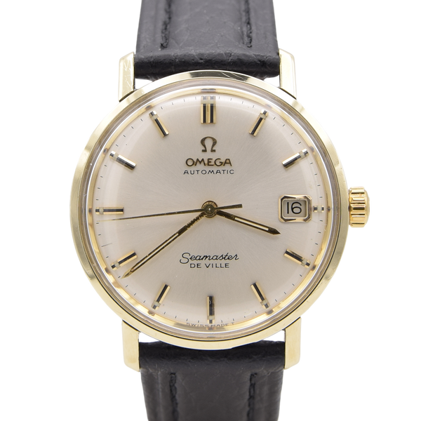 1966 Omega Automatic Seamaster De Ville onyx Date Model 166.020 monocoque in Gold & Steel 