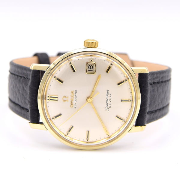 1966 Omega Automatic Seamaster De Ville onyx Date Model 166.020 monocoque in Gold & Steel