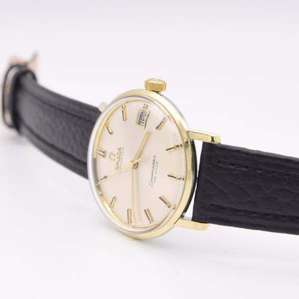 1966 Omega Automatic Seamaster De Ville onyx Date Model 166.020 monocoque in Gold & Steel