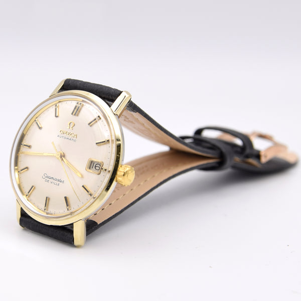 1966 Omega Automatic Seamaster De Ville onyx Date Model 166.020 monocoque in Gold & Steel