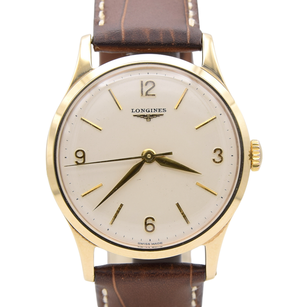 1959/60 Longines Solid 9ct Gold Dress Watch with Mixed line and Arabic Numerals Model 13322 Cal 1268zs