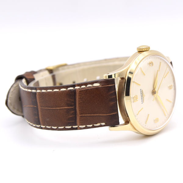 1959/60 Longines Solid 9ct Gold Dress Watch with Mixed line and Arabic Numerals Model 13322 Cal 1268zs