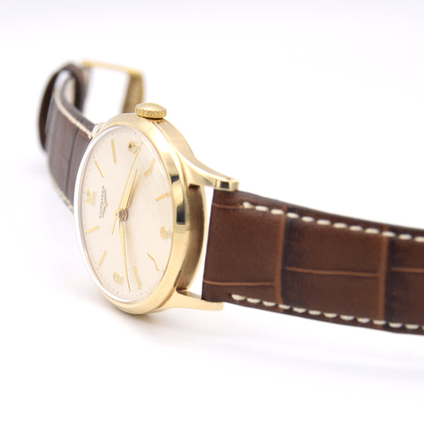 1959/60 Longines Solid 9ct Gold Dress Watch with Mixed line and Arabic Numerals Model 13322 Cal 1268zs