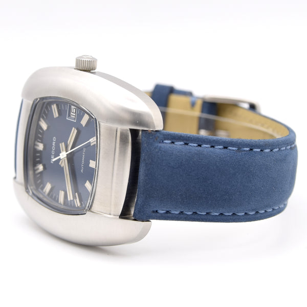 1970s Large Record / Longines abstract electric blue dial automatic like new condition