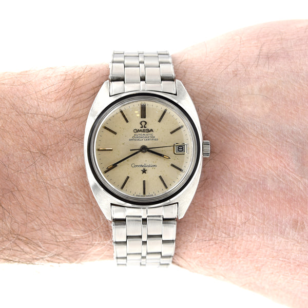 1967 Omega Constellation Automatic Wristwatch in Stainless Steel Chronometer Date Model 168.017 