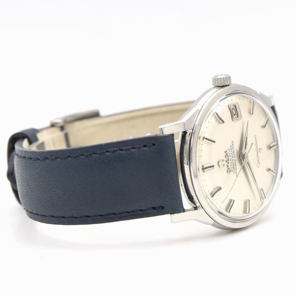 1963 Omega Sharp Constellation Date Automatic Chronometer with Dog Leg Lugs Model 168.005 in Stainless Steel