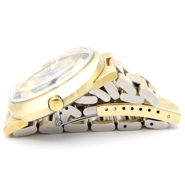 1971 Omega Geneve Dynamic Automatic Date with Gorgeous Two Tone Dial Model 166.039 in Gold Capped