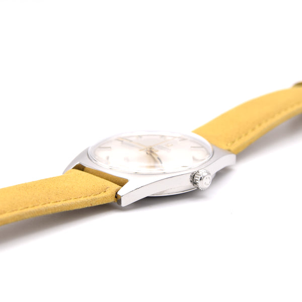 1968 Omega Genève Automatic with Satin Silver Sunburst dial in Steel Model 165.041 box & Papers