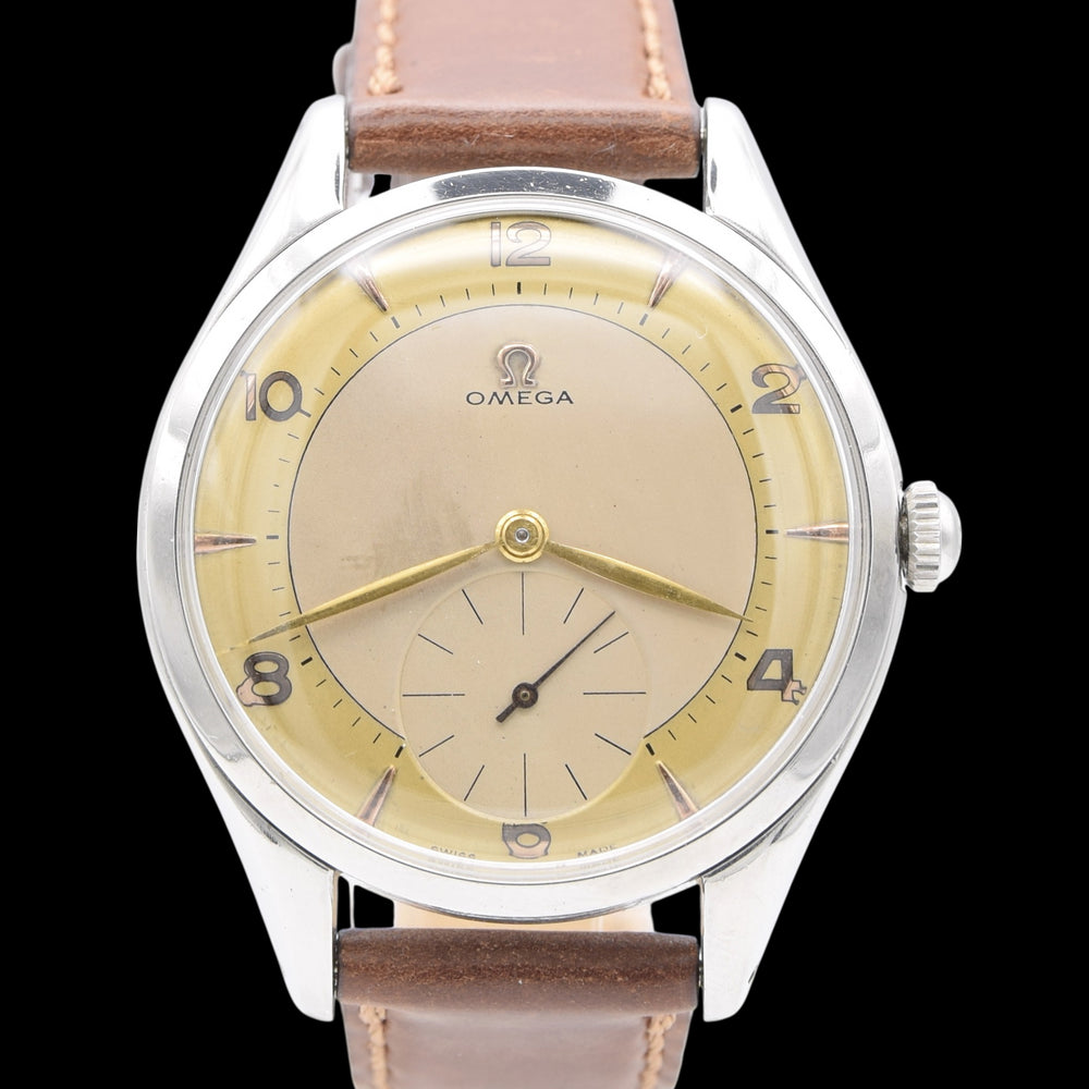 1956 Omega Huge Jumbo watch with Mixed Arabic Dial and Sub Seconds Model 2580-1  in Stainless Steel