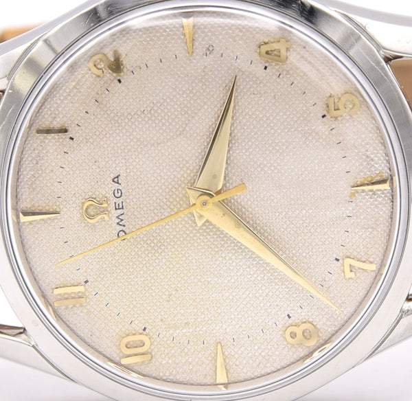 1950 Omega 36mm Model 2639 stunning honeycomb dial Stainless Steel Screw-Back case