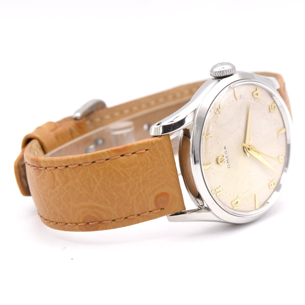 1950 Omega 36mm Model 2639 stunning honeycomb dial Stainless Steel Screw-Back case