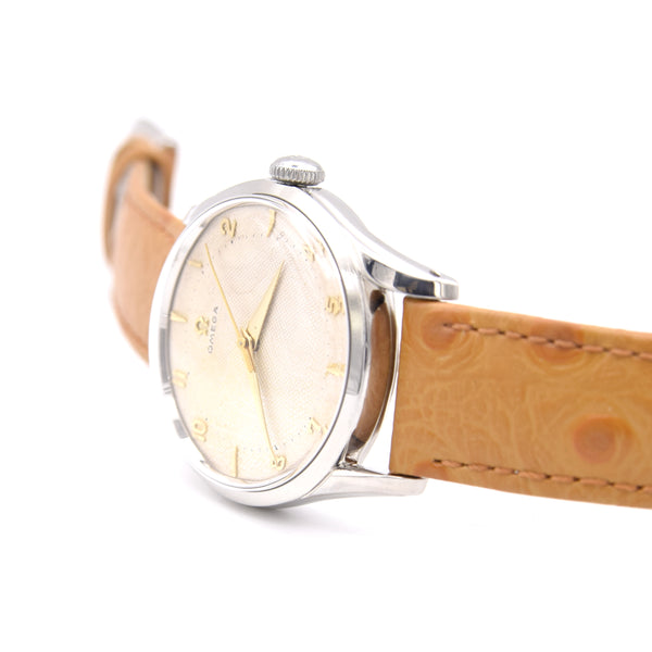 1950 Omega 36mm Model 2639 stunning honeycomb dial Stainless Steel Screw-Back case