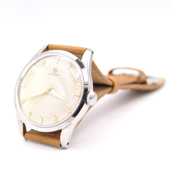 1950 Omega 36mm Model 2639 stunning honeycomb dial Stainless Steel Screw-Back case