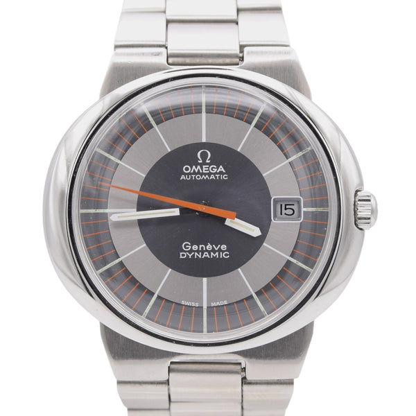 1973 Omega Geneve Dynamic Automatic with Rarer Grey bulls eye Dial 166.175 in Stainless Steel on Bracelet