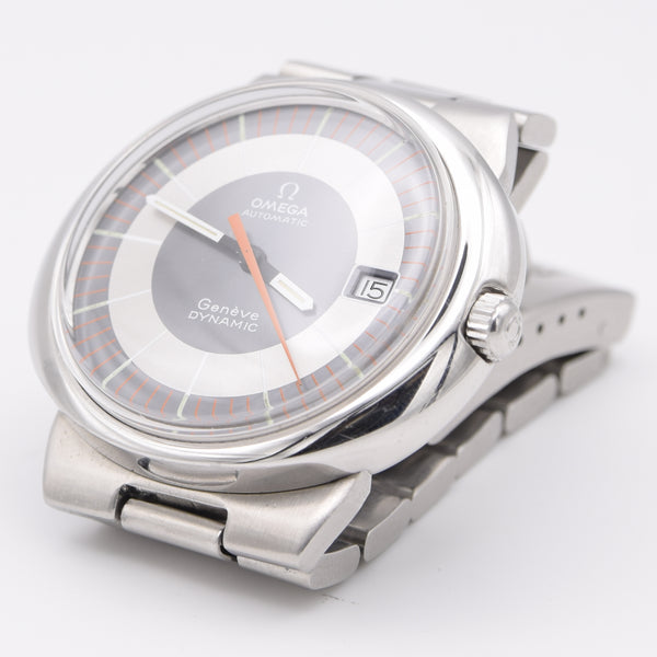 1973 Omega Geneve Dynamic Automatic with Rarer Grey bulls eye Dial 166.175 in Stainless Steel on Bracelet