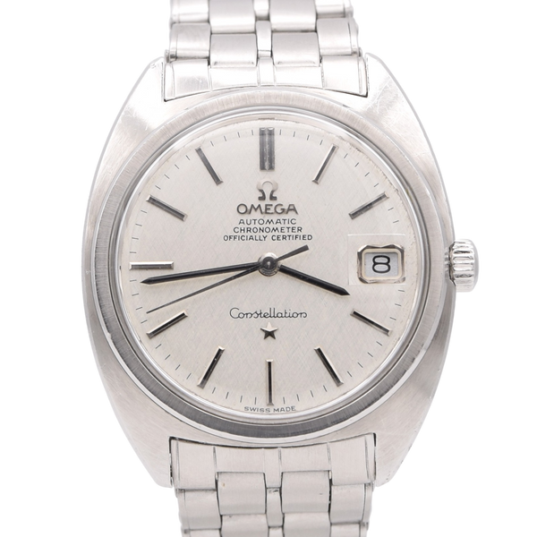 1969 Omega Constellation Automatic Wristwatch in Steel Chronometer Date Model 168.017 "C" Case on rare bracelet 