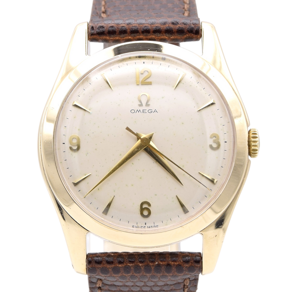 1956 Omega Dress Watch in Solid 9ct Gold English Case Model 12302 all original cal 420