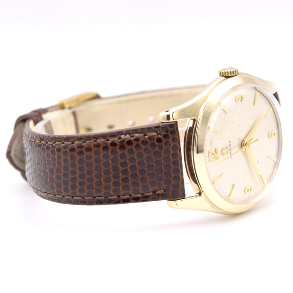 1956 Omega Dress Watch in Solid 9ct Gold English Case Model 12302 all original cal 420
