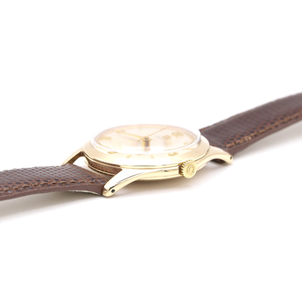 1956 Omega Dress Watch in Solid 9ct Gold English Case Model 12302 all original cal 420