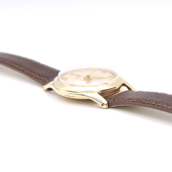 1956 Omega Dress Watch in Solid 9ct Gold English Case Model 12302 all original cal 420