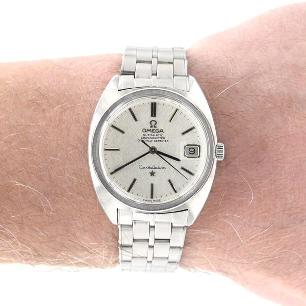 1969 Omega Constellation Automatic Wristwatch in Steel Chronometer Date Model 168.017 