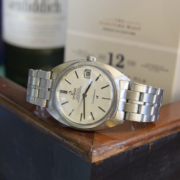 1969 Omega Constellation Automatic Wristwatch in Steel Chronometer Date Model 168.017 