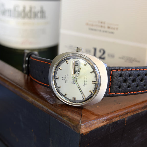 1968 Omega Seamaster Cosmic Spanish Day/Date Model 166.035 in Stainless Steel Moncoque Case