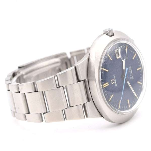 1969 Omega Geneve  dynamic with Gorgeous matte blue Dial Model 136.033 in steel with box