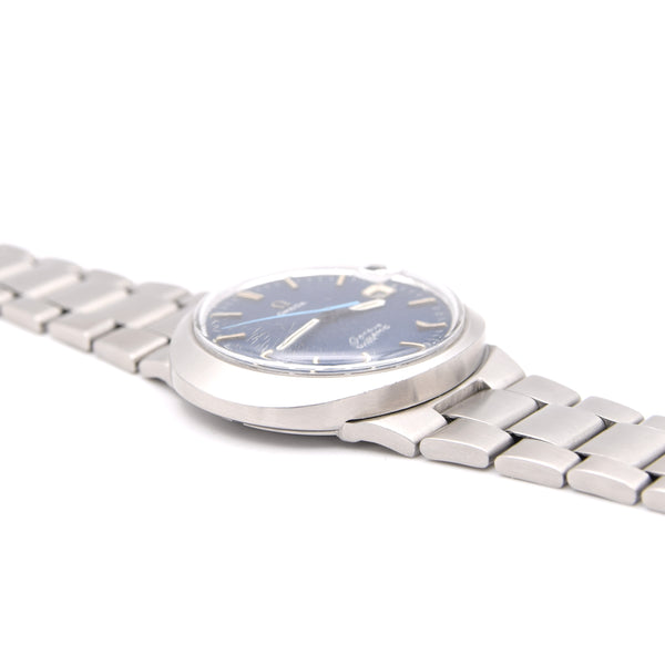 1969 Omega Geneve  dynamic with Gorgeous matte blue Dial Model 136.033 in steel with box