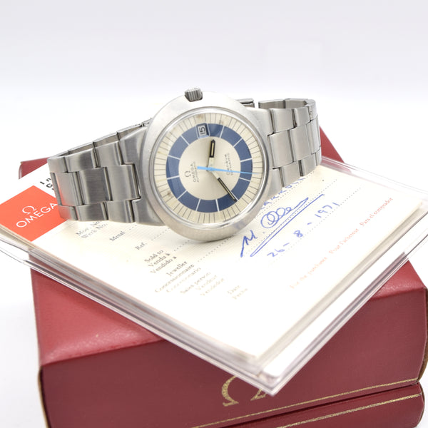 1971 Omega Geneve Dynamic Automatic Date with Two Tone Dial Model 166.039 Box & Papers