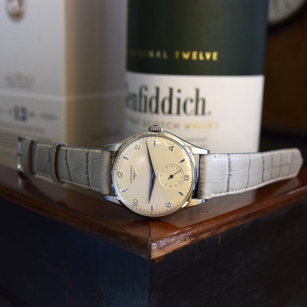 1954 Longines classic Manual Wind 35mm Wristwatch Model 7035 fully restored with renown Cal 12.68z