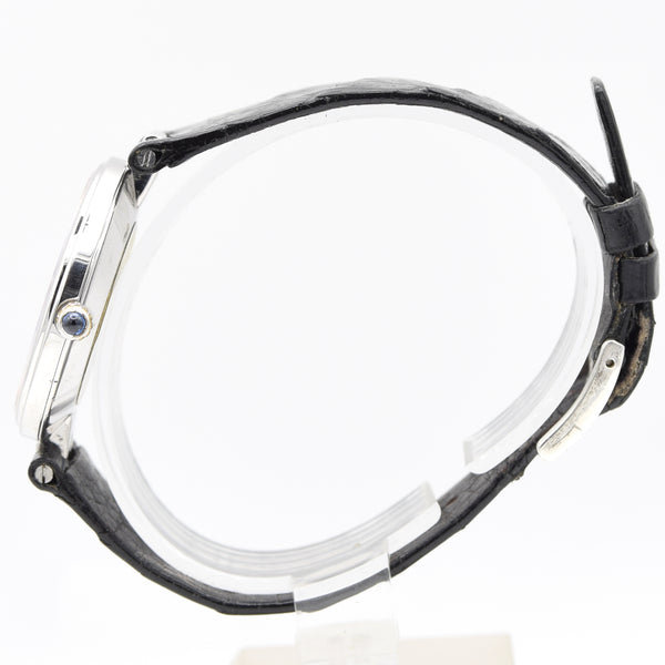 1977 Alfred Dunhill silver 925 sterling 'Green Bulls eye' swiss quartz dress Wristwatch with strap - buckle - box (Copy)