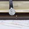 1977 Alfred Dunhill silver 925 sterling 'Green Bulls eye' swiss quartz dress Wristwatch with strap - buckle - box (Copy)