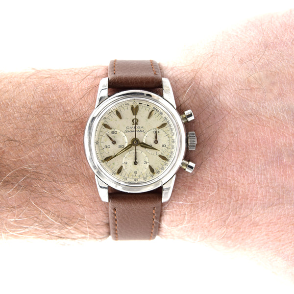 19 lop59 Omega Classic & beautiful dress Chronograph seamaster model ref 2907 with fantastic original dial - Bracelet & Strap