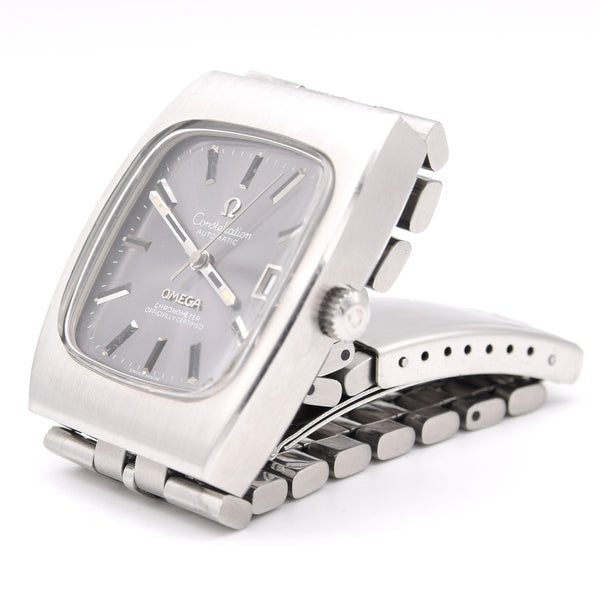 1974 Omega Constellation Chronometer Wristwatch Model 168.0058 Rare sunburst Grey Dial in Stainless Steel