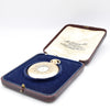 1924 Jw Benson of London solid 9ct gold English made half hunter pocket watch with original box