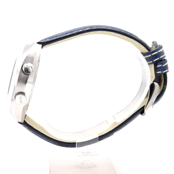 1973 Bulova rare swiss Alarm wristwatch ref 7241 - Blue dial 11AURCD caliber 36mm