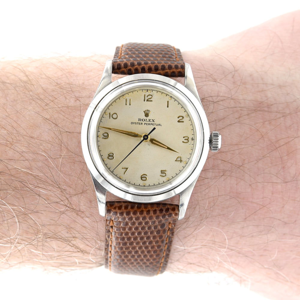 1957 Rolex Oyster Perpetual  Model 6532 in stainless steel - Restored Arabic numeral Dial