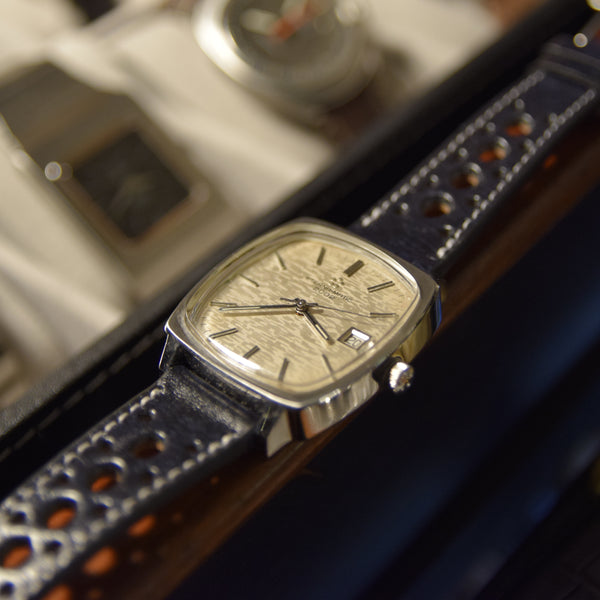 1971 Eterna-Matic 2002 Automatic – Ref. 111T with Box & Buckle  Unusual Alpine Camo / Mosaic dial