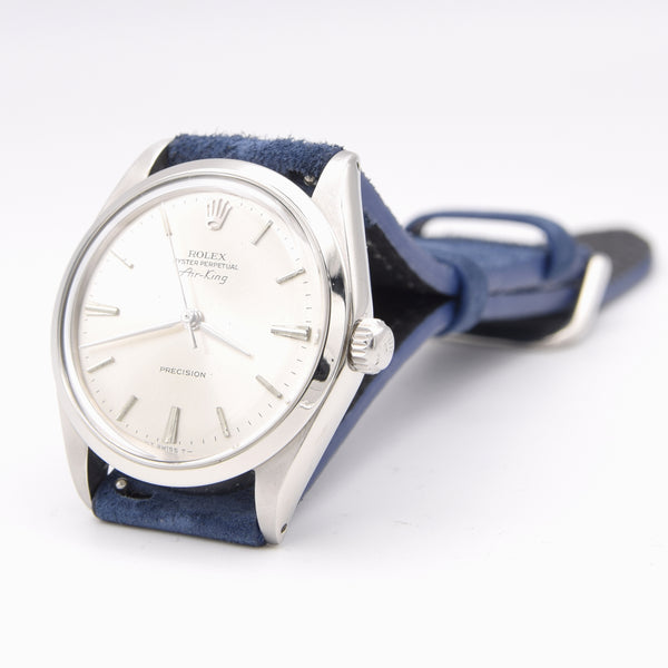 1965 Rolex Oyster Perpetual Air King Precision Model 5500 Rare 'No Lume' with satin silvered Dial in Stainless Steel