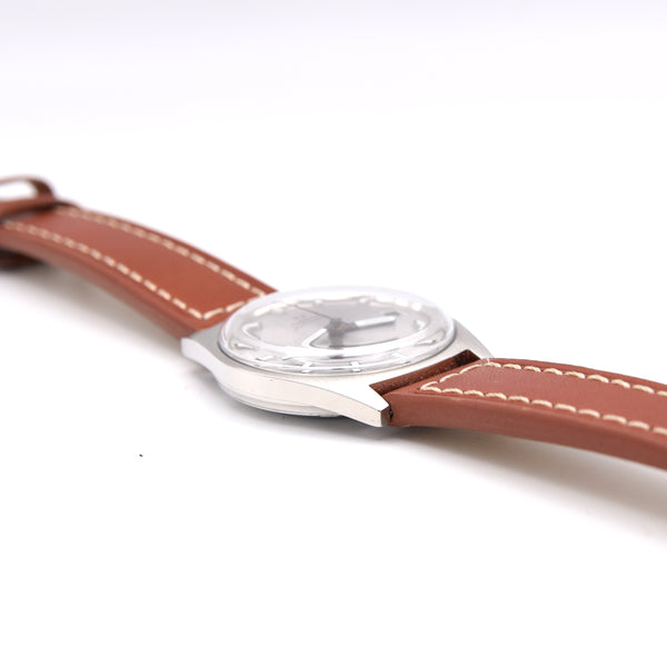 1969 sharp Omega Geneve Automatic Date Model 166.041 Rare sports dial Variant in Stainless Steel with Cal 565