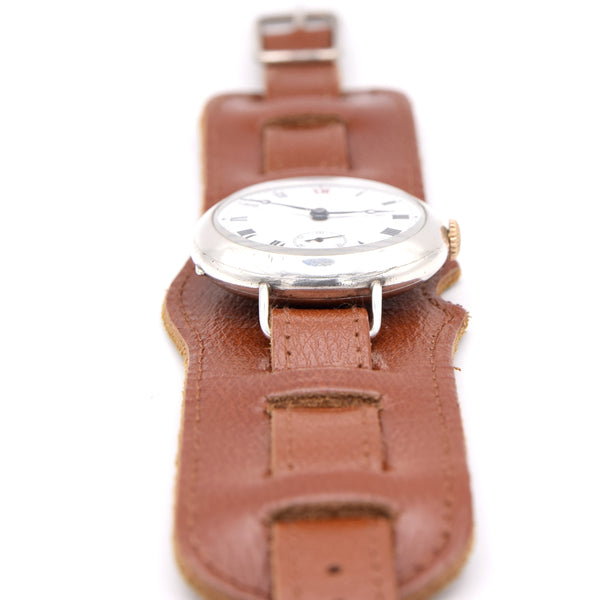 1910 Omega Rare & Antique wristwatch one of the first Trench Historical pieces in solid sterling silver