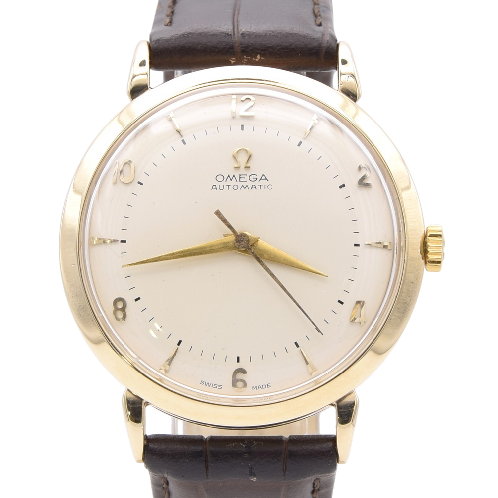 1950 Omega Automatic Elegant solid 9ct gold Dress Watch Model 13308 explorer dial Cal 351