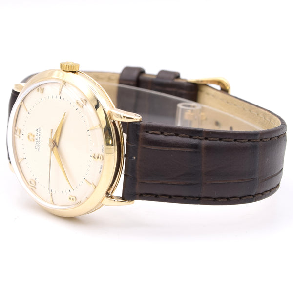 1950 Omega Automatic Elegant solid 9ct gold Dress Watch Model 13308 explorer dial Cal 351