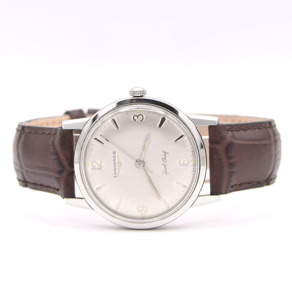 1966 / 67 Longines Sport Chief Manual Wind in Stainless Steel Model 7272 Circa Box & Papers