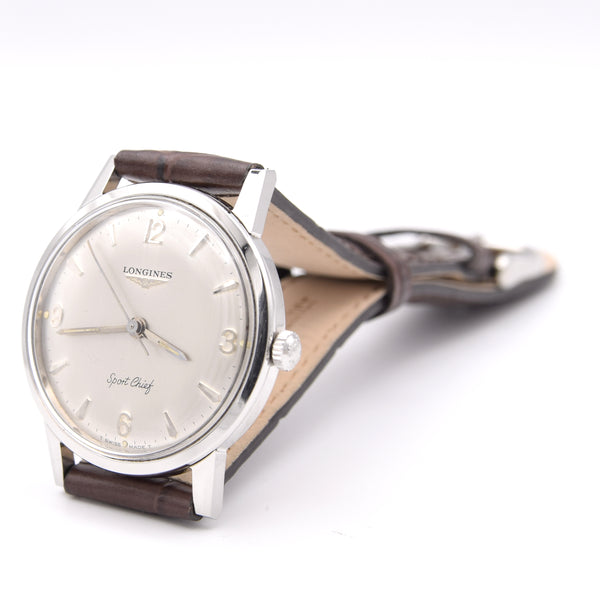 1966 / 67 Longines Sport Chief Manual Wind in Stainless Steel Model 7272 Circa Box & Papers